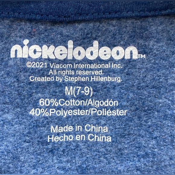 SpongeBob SquarePants Cast, Pullover Hoodie Sweater, Blue Juniors Size M (7-9) - Picture 10 of 10